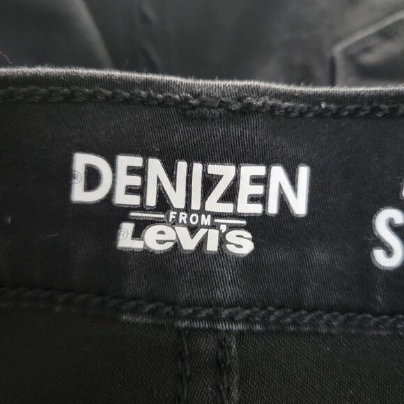 Levi's Denizen Junior Sz 3 Black High-Rise Shortie Cuffed Stretch Denim Shorts - Picture 3 of 8